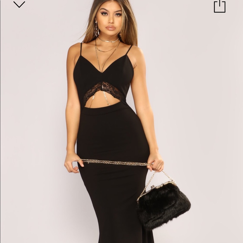 Fashion nova black maxi dress
